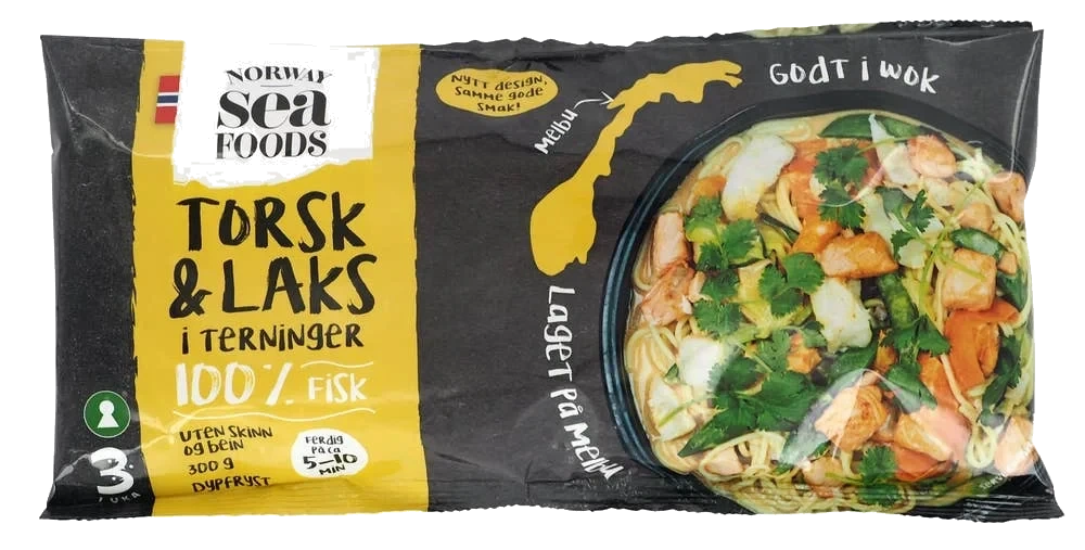 Torsk og laks i terninger