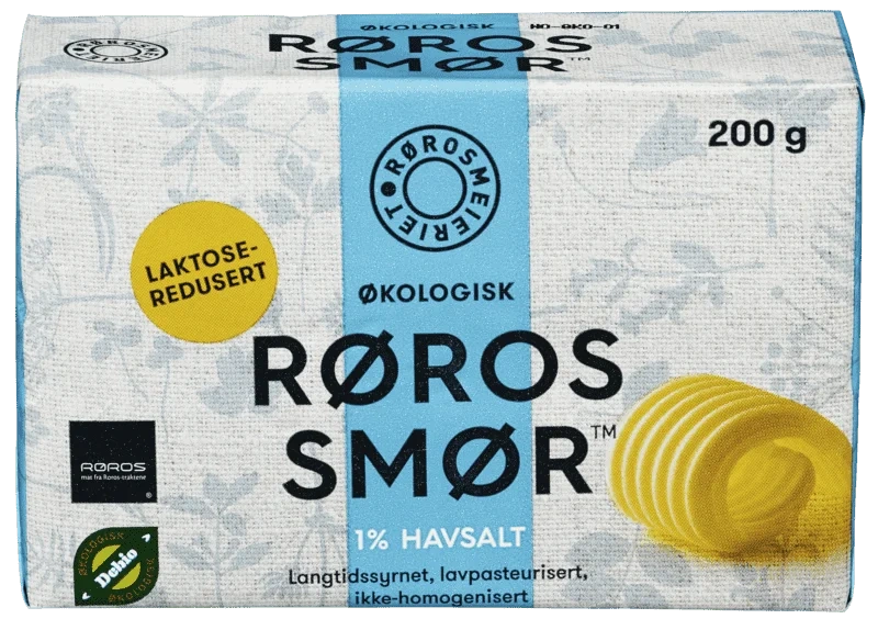 Røros Smør Økologisk 1% Havsalt 200g