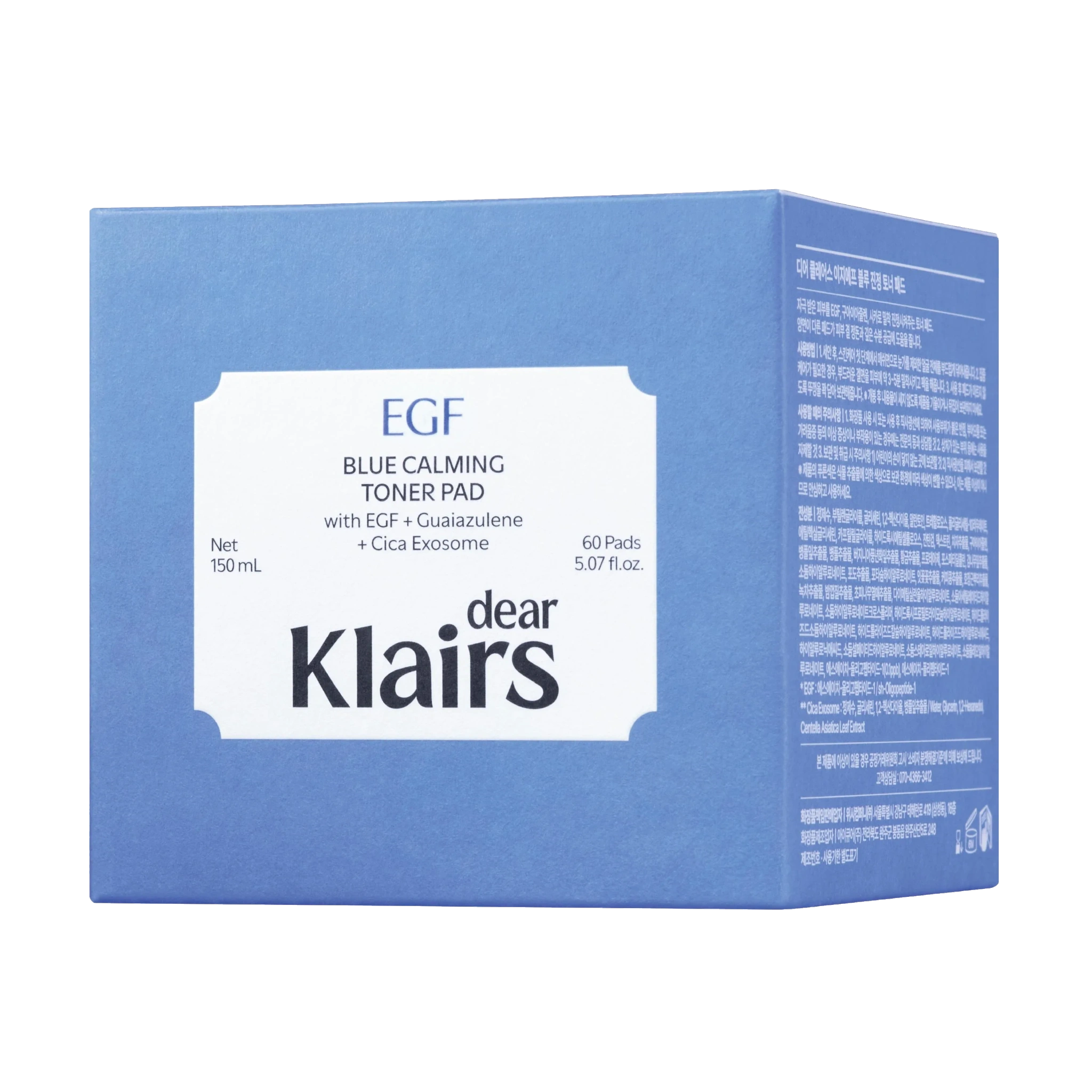 Klairs EGF Blue Calming Toner Pad, 60 stk.