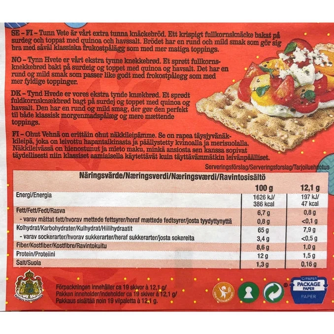 Knäckebröd Tunn Vete
