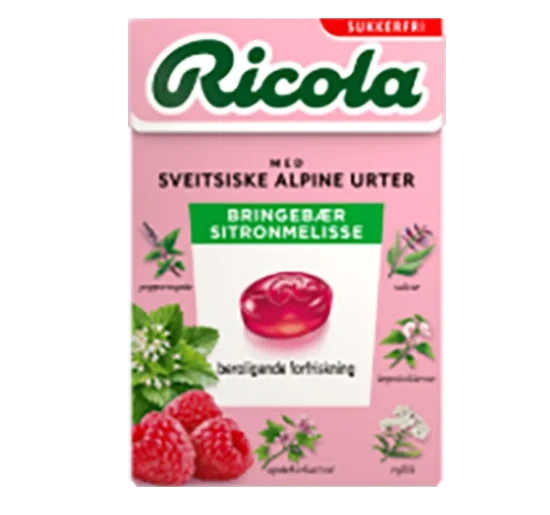 Ricola Bringebær Sitronmelisse 50g