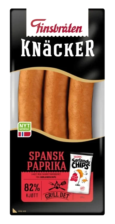 Knacker Paprika 225g Finsbråten