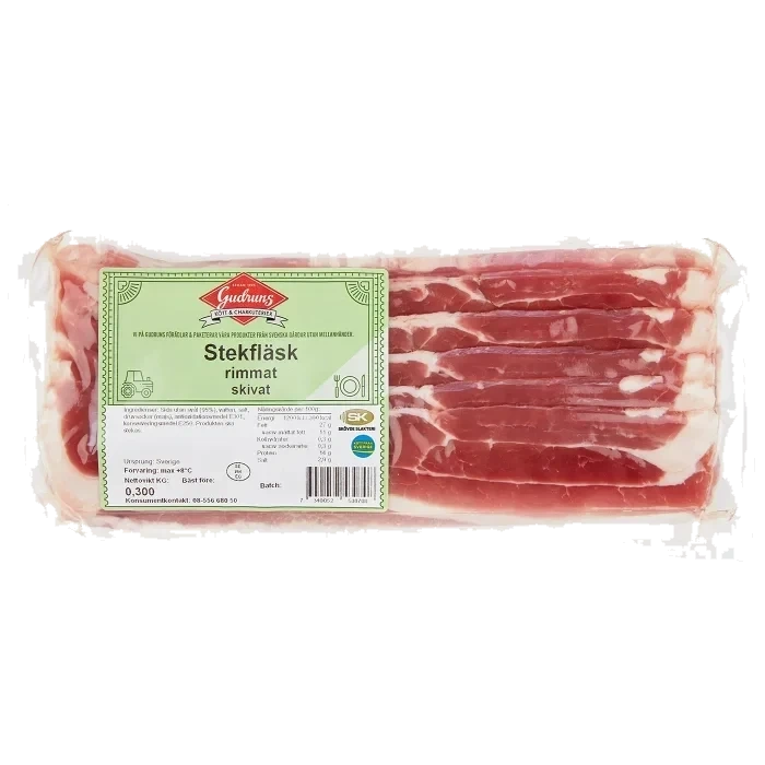 Stekfläsk Rimmat Skivat 300g Gudruns