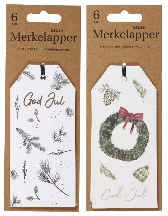 Merkelapper Store Natural 6stk