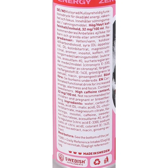 Energidryck Strawberry Bubbles 24-pack