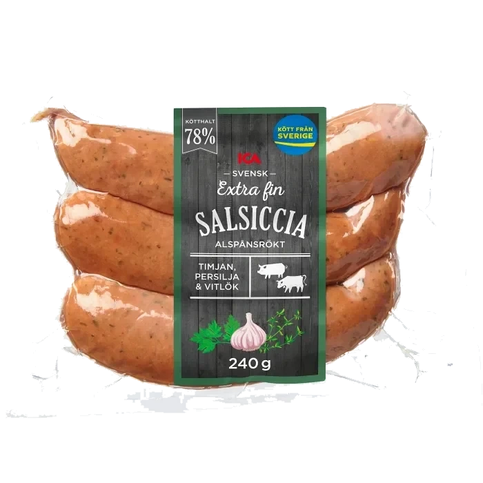 Salsiccia Extra FIn 78% Kötthalt 240g ICA