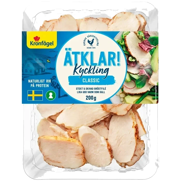 Kyckling Classic Bröstfilé Stekt och Skivad 200g Kronfågel