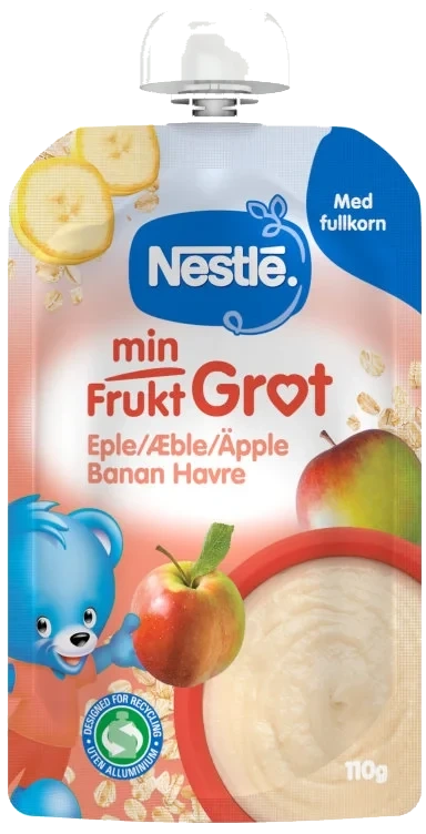 Min Fruktgrøt Eple&Banan 6mnd 110g Nestle