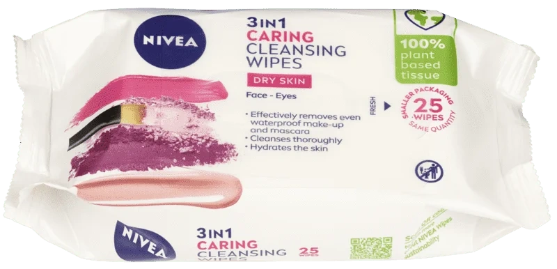 NIVEA 3-in-1 Caring Cleansing Wipes 200 ml
