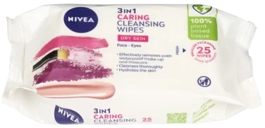 NIVEA 3-in-1 Caring Cleansing Wipes 200 ml