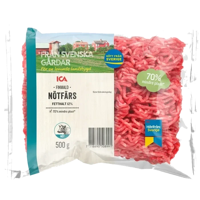 Nötfärs Färsk 12% 500g ICA
