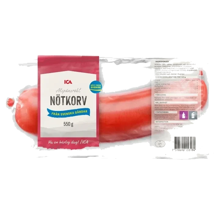 Nötkorv Alspånsrökt 550g ICA