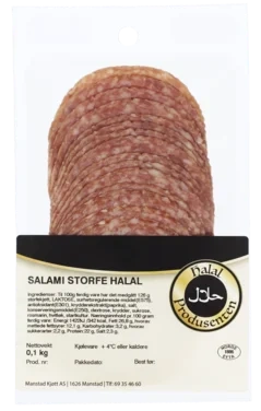 Storfe Salami Halal 100g Åkeberg-skoglunn