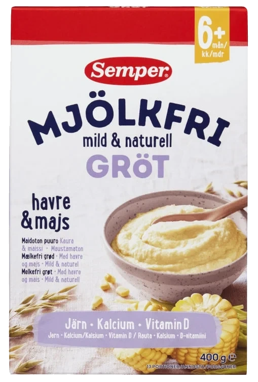 Semper Melkefri Grøt Naturell 6 Mnd