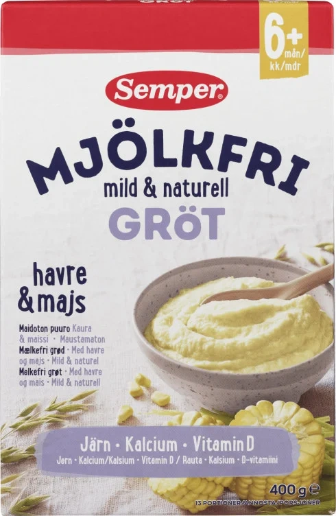 Semper Melkefri Grøt Naturell 6 Mnd