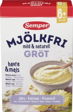 Semper Melkefri Grøt Naturell 6 Mnd