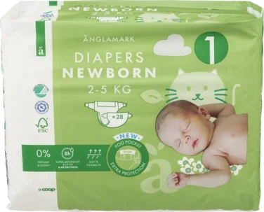 Diaper Newborn W/fluff Size 1