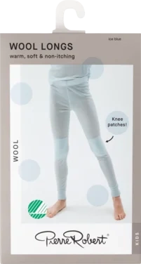 Wool Longs Kids Ice Blue 98-104 Pierre Robert