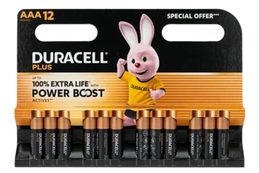 Duracell Plus Boost Aaa Alkalisk Batteri Svanen 12pk