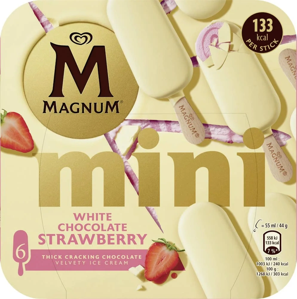 Glasspinnar Mini White Chocolate Strawberry