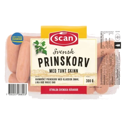 Prinskorv med Tunt Skinn