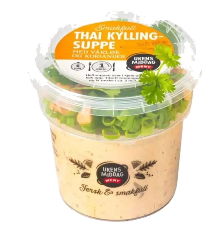 Thai kyllingsuppe 4dl + fersk topping