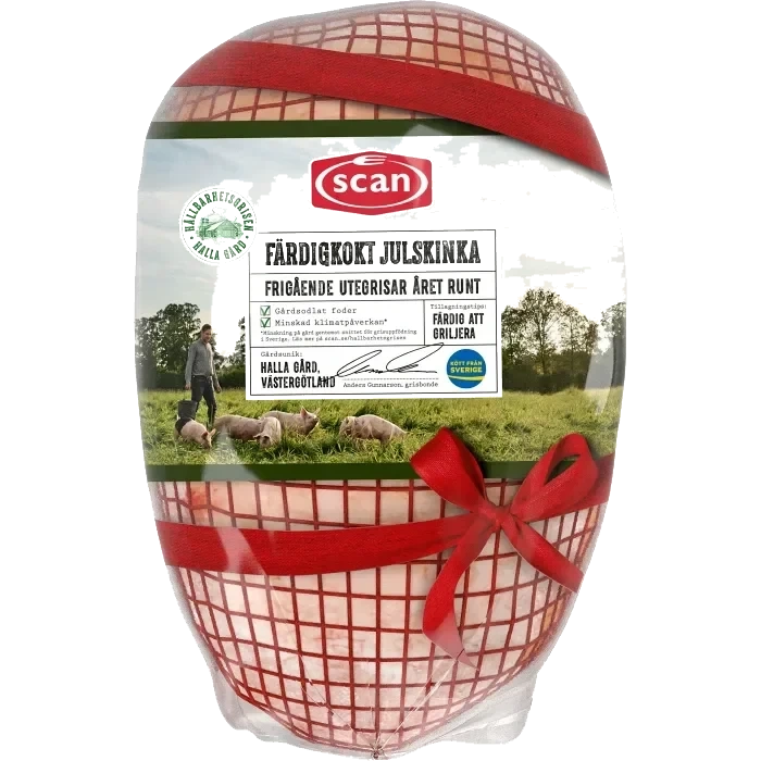 Julskinka Färsk Färdigkokt av hållbarhetsgris ca 2,4kg Scan