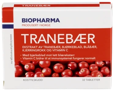 Tranebær m/Bjørkeblad 32stk Biopharma