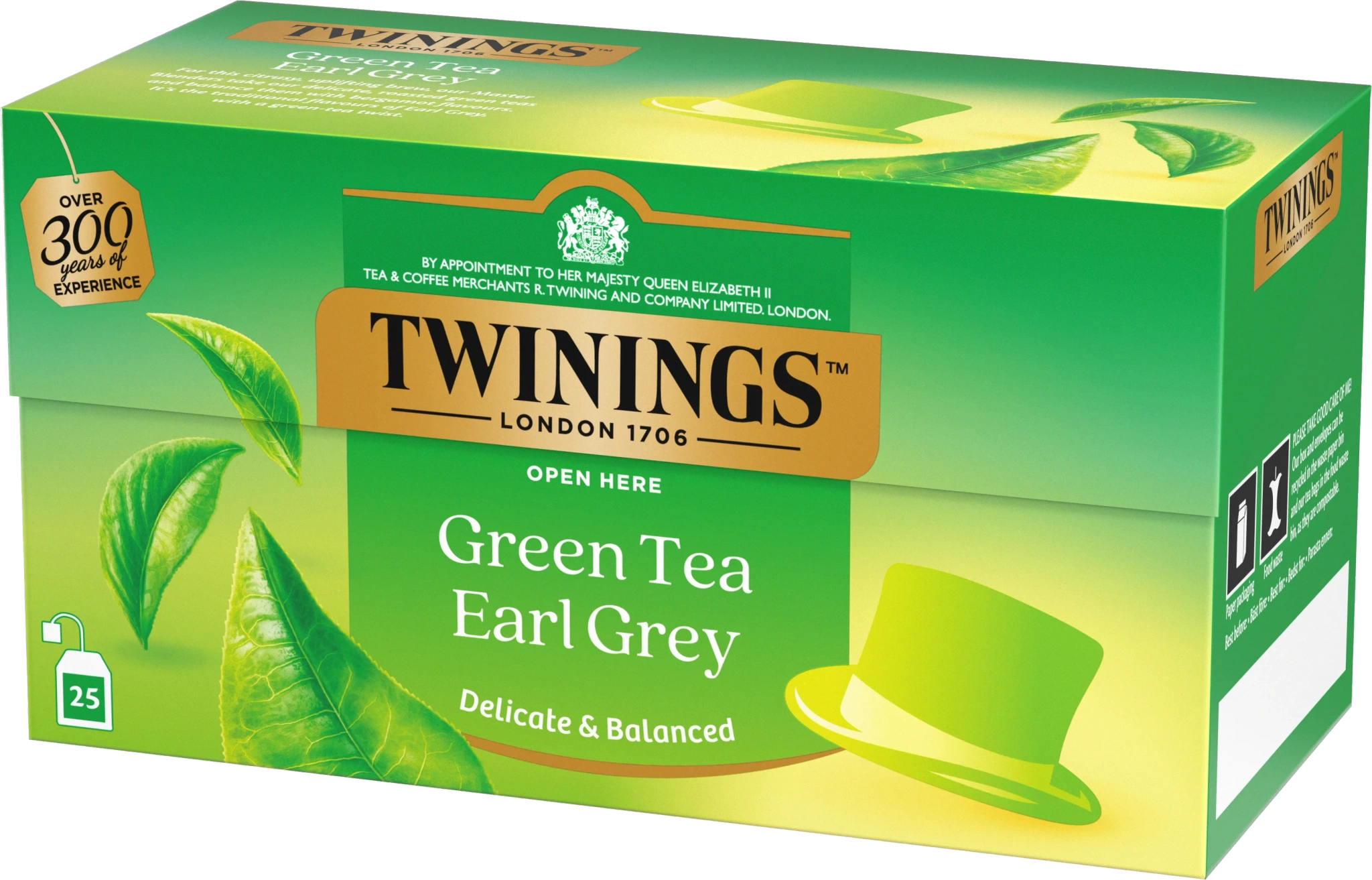 Grönt te Earl Grey 25-pack