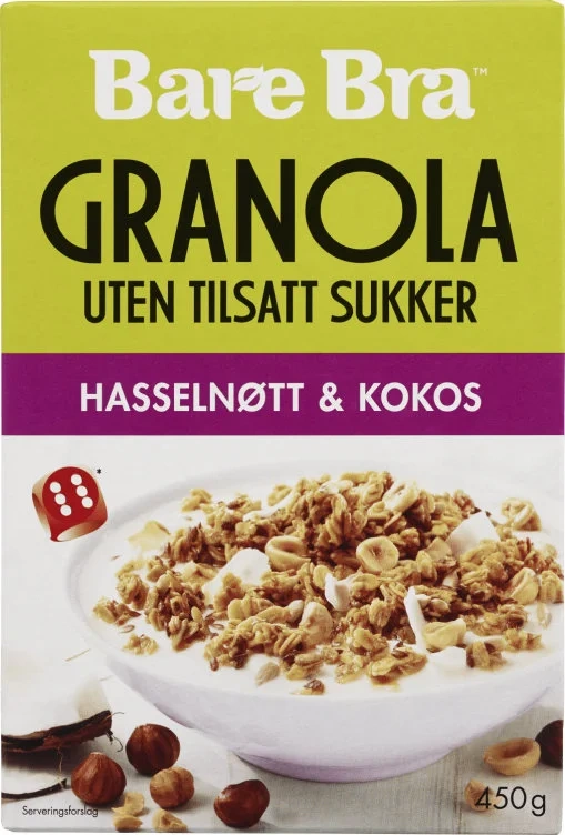 Bare Bra Granola Hasselnøtt Kokos 450g