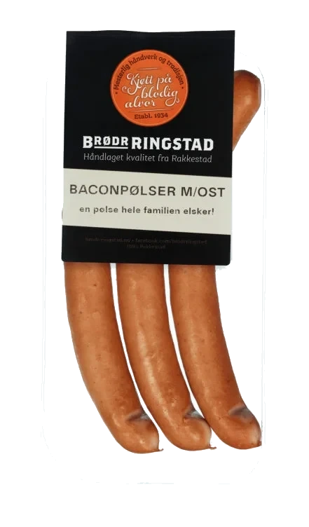 Baconpølser m/Ost 240g Brødr Ringstad