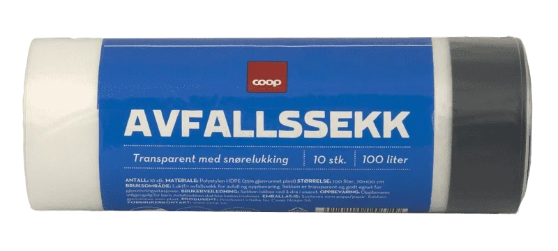 Avfallssekk m/Snor 100l Coop