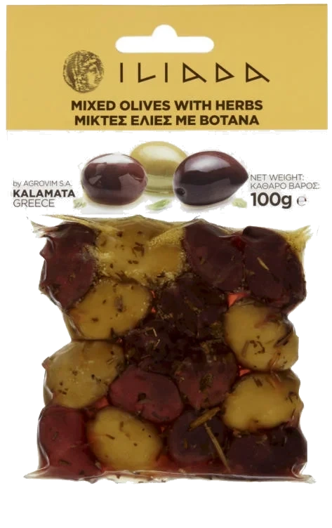Olivenmiks Kalamata m/Urter 100g Iliada