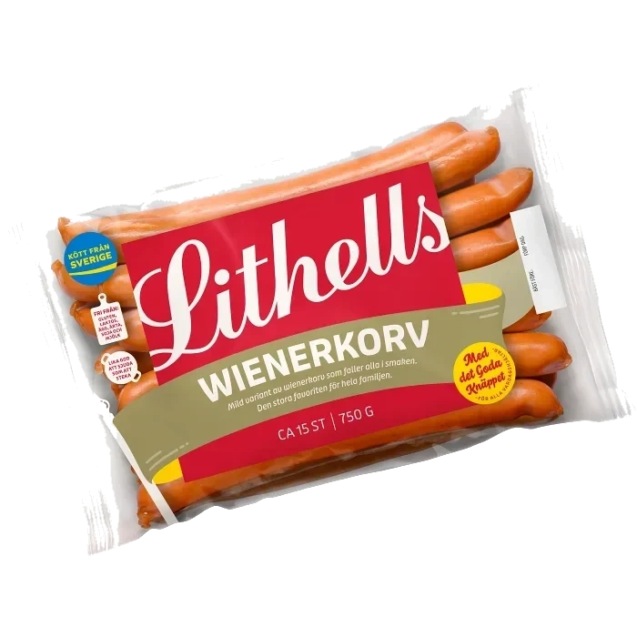 Wienerkorv 15-pack 66% Kötthalt 750g Lithells