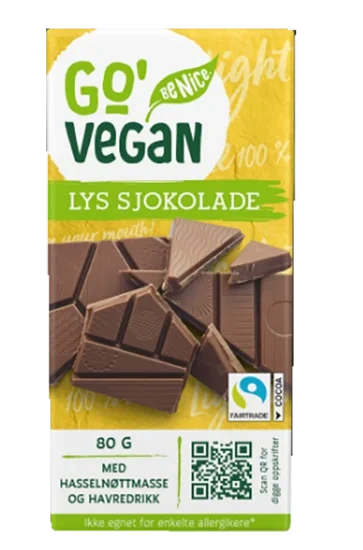Go Vegan Lys Sjokolade 80g