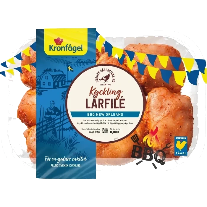 Kycklinglårfilé New Orleans BBQ ca 850g Kronfågel