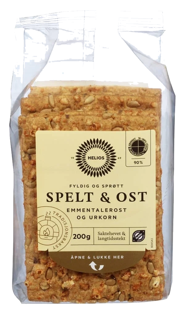 Økologisk knekkebrød spelt & ost