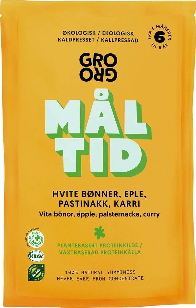Økologisk måltid med hvite bønner og karri