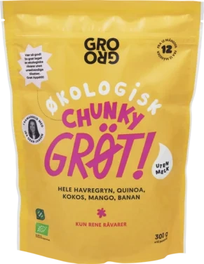 Pulvergrøt Chunky Mango&Kokos&Banan 300g Grogro