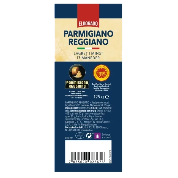 Parmigiano Reggiano 125g Eldorado