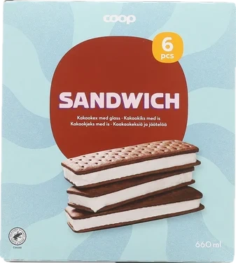 Sandwich Ice Cream, 6 X 110 ml