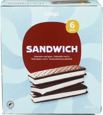 Sandwich Ice Cream, 6 X 110 ml