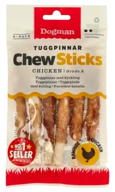 Tyggepinner Kylling 6pk Dogman