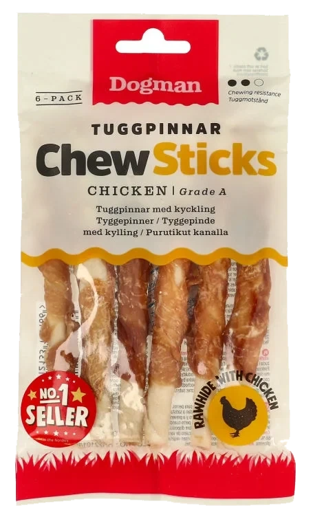 Tyggepinner Kylling 6pk Dogman