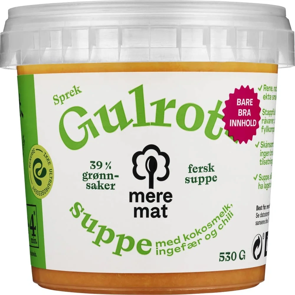 Suppe med gulrøtter, chili og ingefær