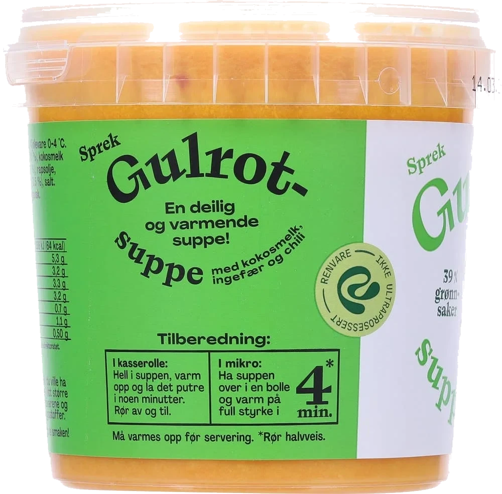 Suppe med gulrøtter, chili og ingefær
