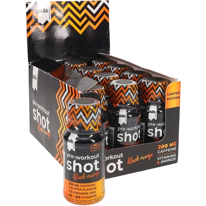 Pre Workout Shot Black Orange 12-pack