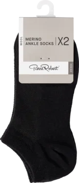 Wool Anklesocks X2 Black 41-45 pr
