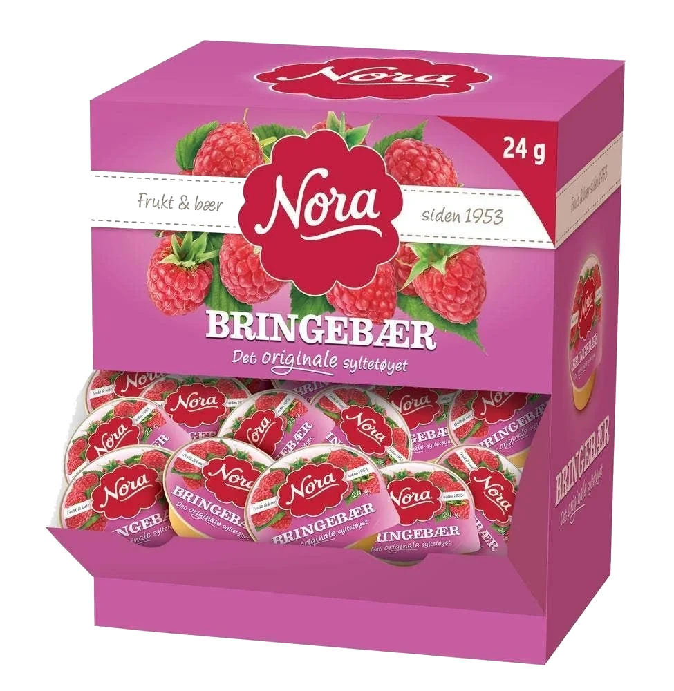 Bringebærsyltetøy kuvert porsjon 24g