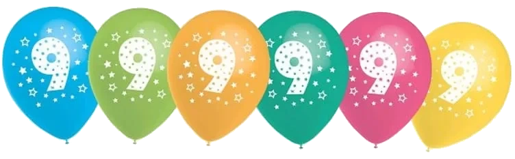 Ballonger m/Tall 9 6stk